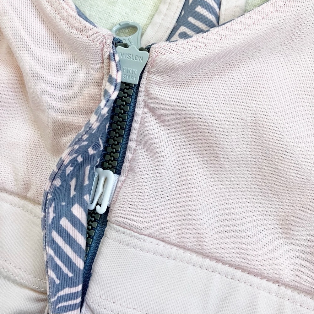 Lululemon 4 Sports Bra Cool To Street Zipper Racerback Pink Gray Zip Sportsbra - Picture 7 of 7